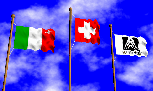 Flags: Neuch&acirc;tel, Switzerland, Autodesk