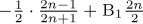 -&frac12;&middot;((2n-1)/(2n+1))+B_1(2n/2)