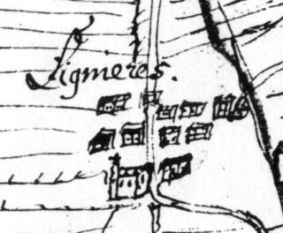Map of Ligni&egrave;res from 1659