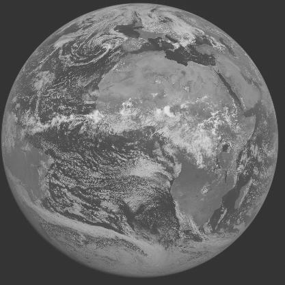Meteosat-7 imagery for 2005-08-08 12:00 UTC Copyright � 2005 EUMETSAT