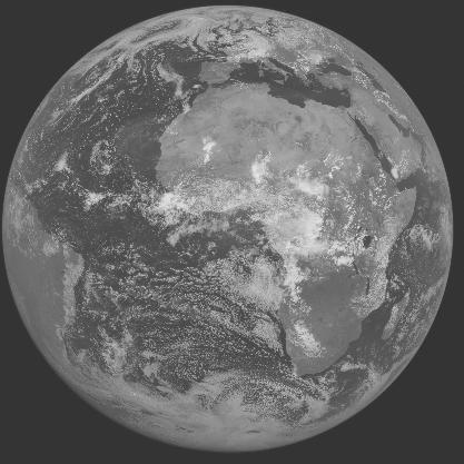 Meteosat-7 imagery for 2005-08-14 12:00 UTC Copyright � 2005 EUMETSAT