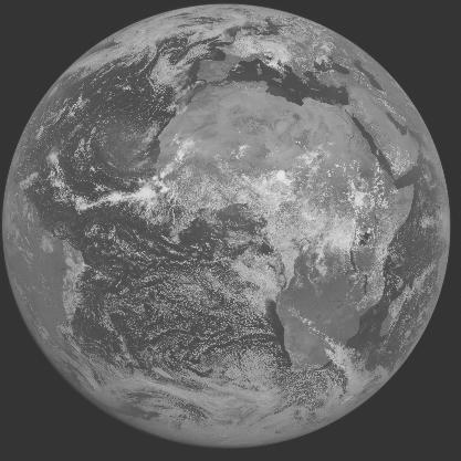 Meteosat-7 imagery for 2005-08-15 12:00 UTC Copyright � 2005 EUMETSAT