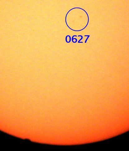 Solar active region 0627 at start of transit